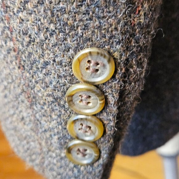 Mens Evan Picone 100% wool check print colligate preppy professor academia patch - Picture 6 of 16